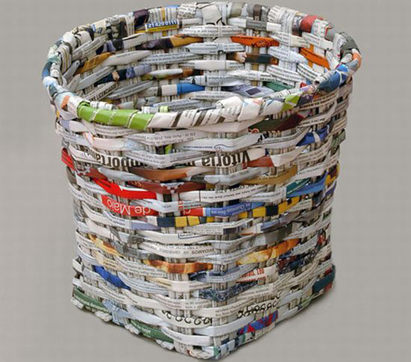 Blographic Design: Art made from recycled newspaper