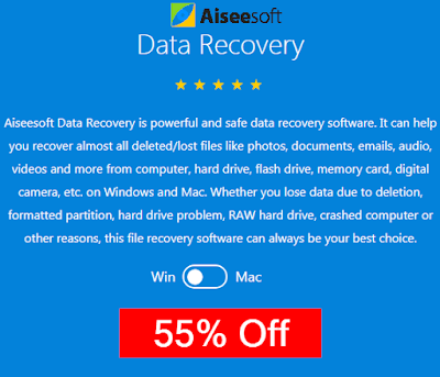 55% Off - Aiseesoft Data Recovery Discount Coupon Code