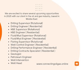 We are excited to share several upcoming opportunities in 2025 with our client in the oil and gas industry, based in Middle-East.