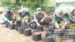 Laksanakan Program Ketahanan Pangan, Kodim 0602/Serang Buat 1000 Polybag Budidaya Cabai 