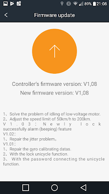 Application Android Kingsong v1.47 et Firmware 1.08
