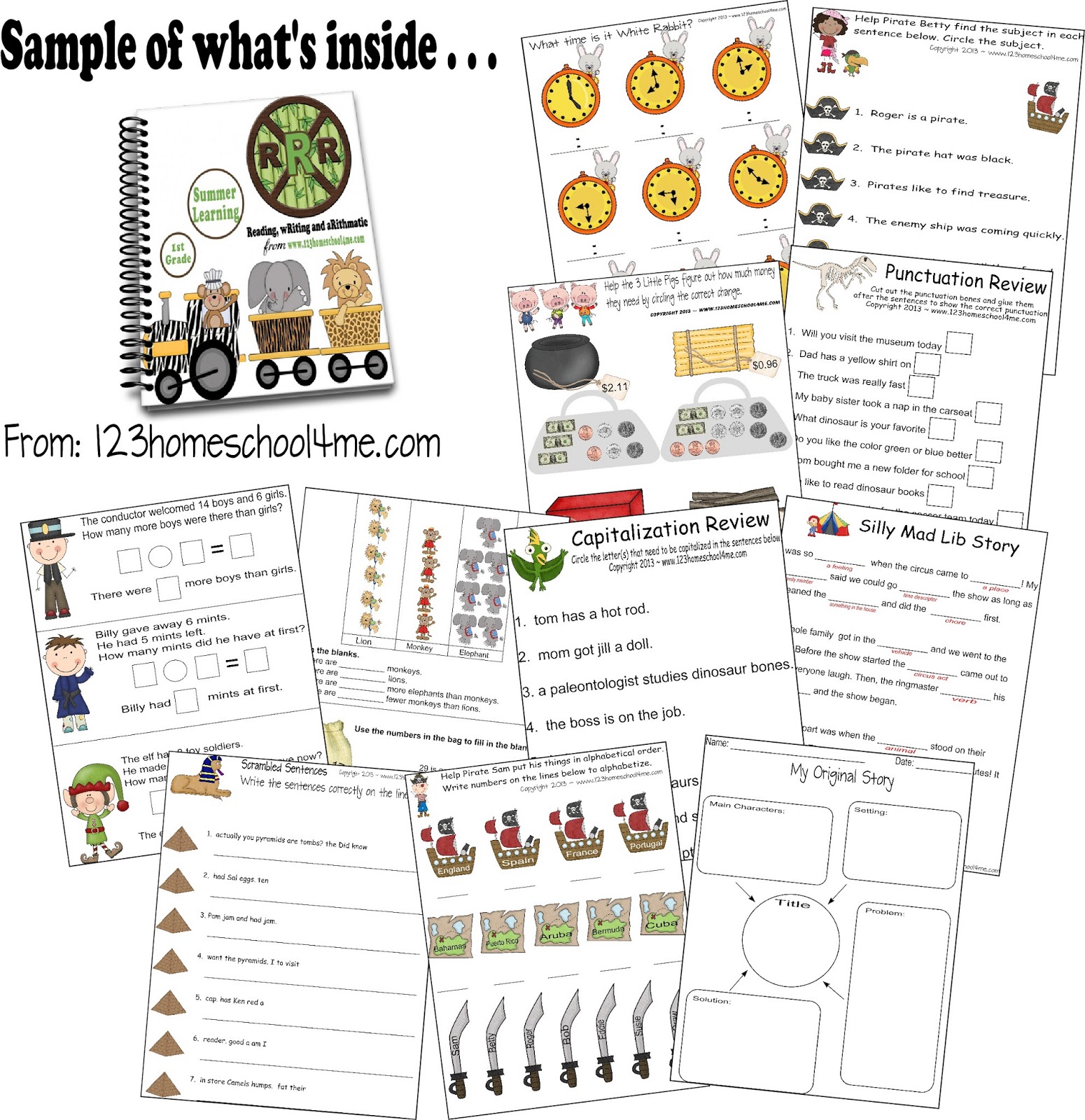 summer learning with 1st grade worksheets