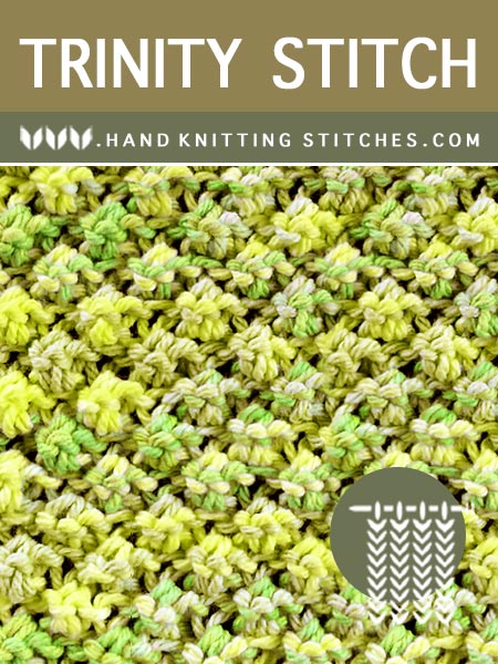 Hand Knitting Stitch - Trinity Textured Pattern