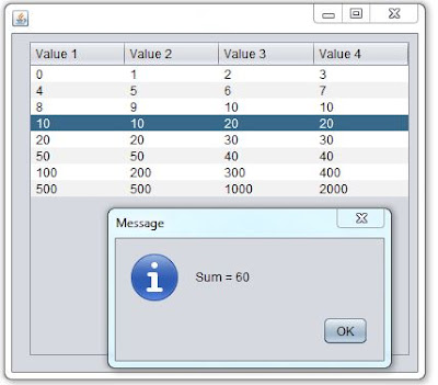 java jtable mouse clicked