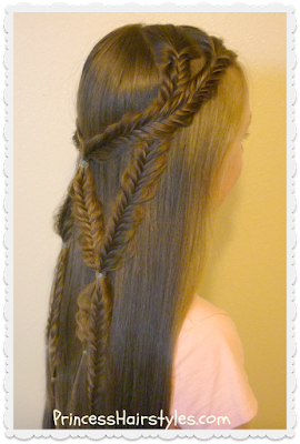 Gorgeous braided hairstyle, the angel wings fishtail braid tie back