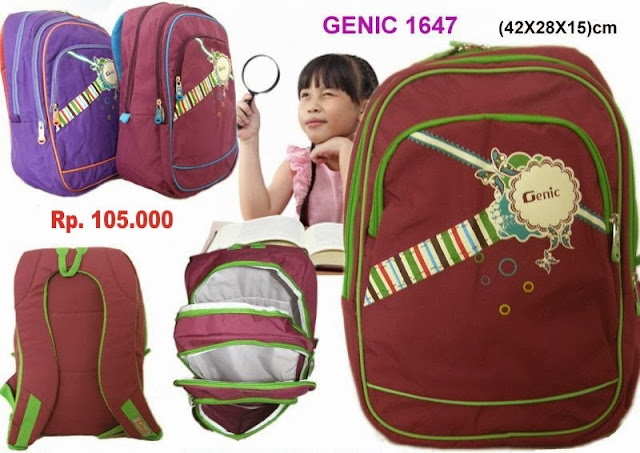 Tas Ransel Sekolah Anak SD dan SMP Cewek Genic 1647 Terbaru Murah dan Bagus