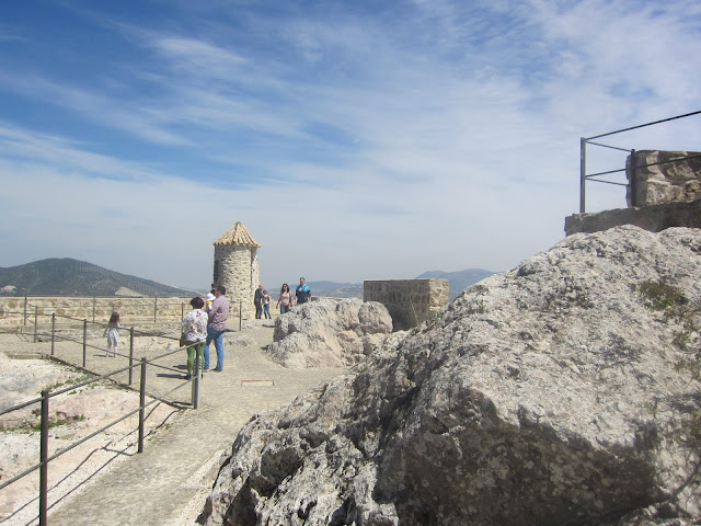 View of the top of the tower in Olvera