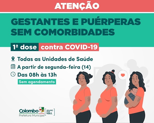 Colombo vacina contra a Covid gestantes SEM COMORBIDADES