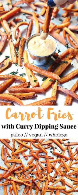 Vegan Recipes Healthy Carrot Fries with Curry Dipping Sauce