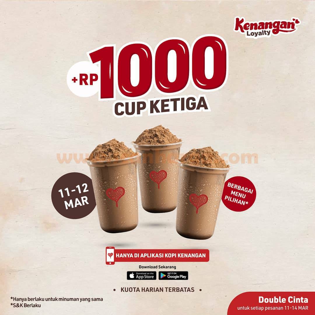 KOPI KENANGAN Promo Tambah +Rp.1.000 Dapat 3 minuman!