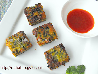 palak kobi vadi, oil free snacks, healthy snack