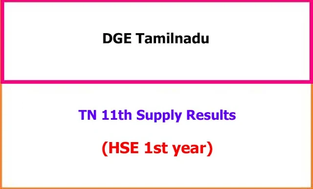 TN 11th Special Supplementary Exam Results 2024