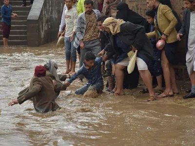 Floods swept through parts of Yemen