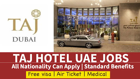Taj Hotel Dubai Latest job Requirements 2024