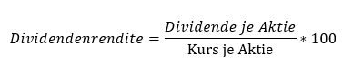 Dividendenrendite- formel