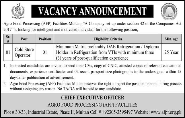jobs in Agro Food Processing AFP Manufacturing