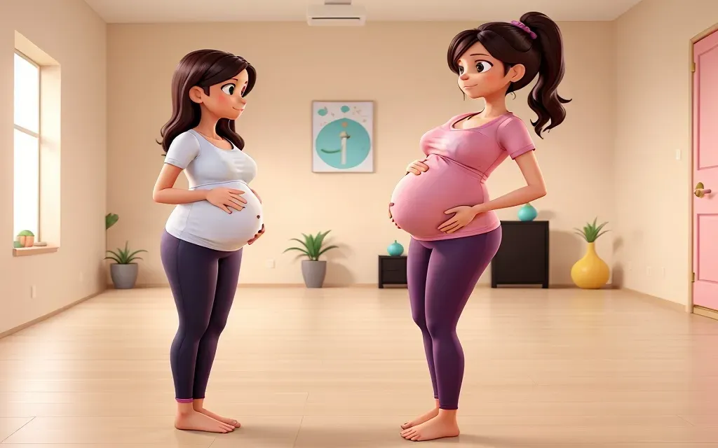 Pregnant woman doing prenatal yoga to stay fit during pregnancy.