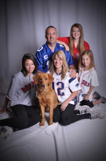 Family portrait including a dog