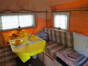 interior of a partially finished fiberglass trailer