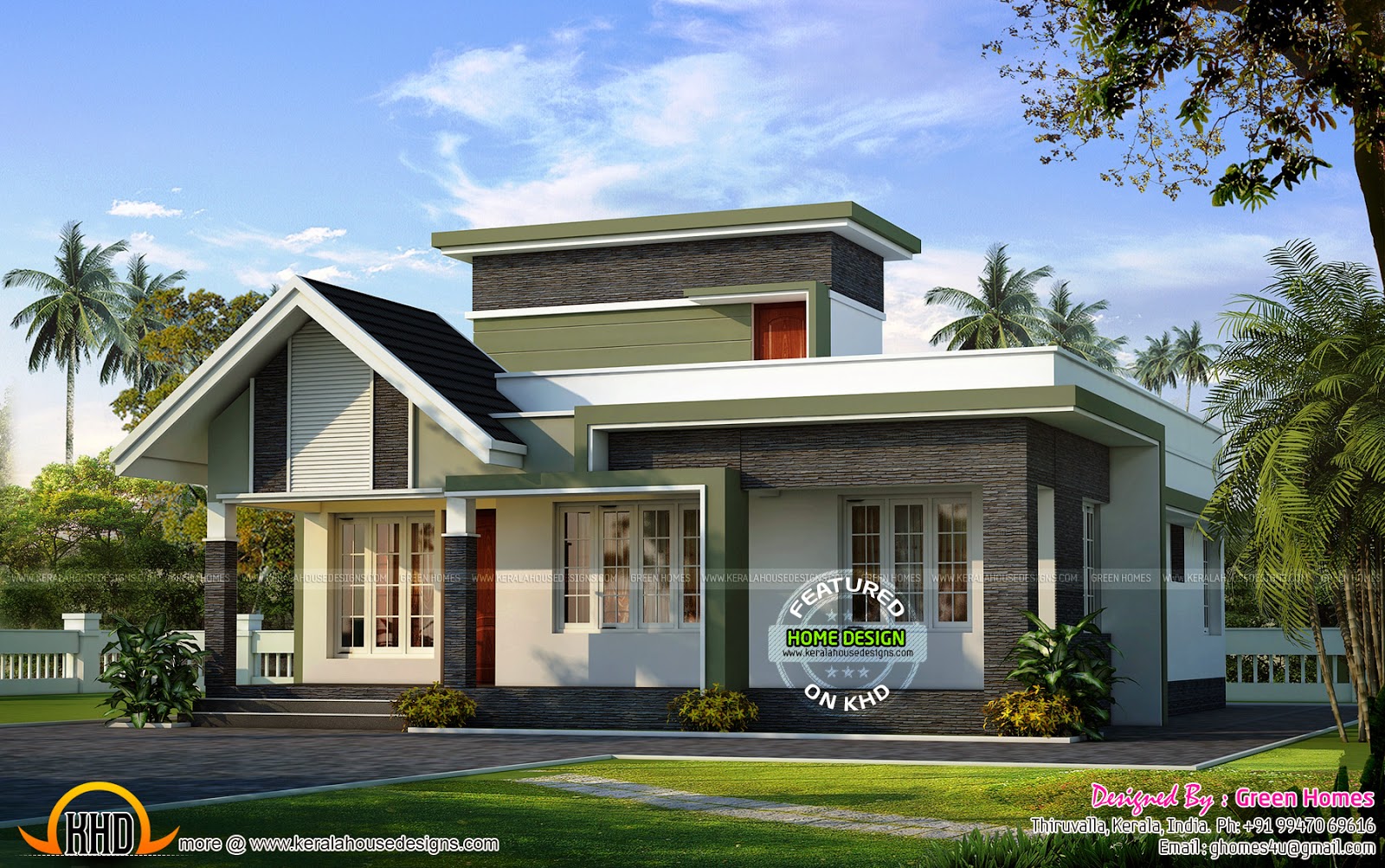 2700 sq ft Kerala  style  sloped roof house  keralahousedesigns