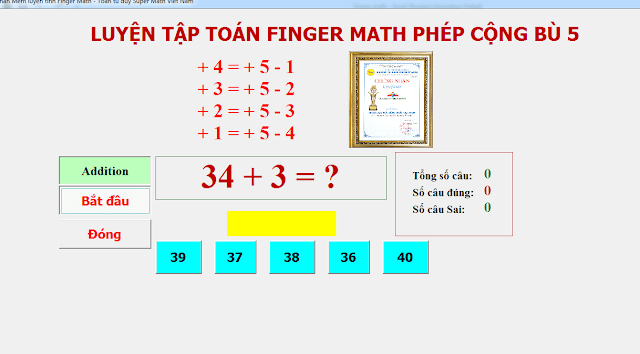 Phần mềm ảo tính Finger Math