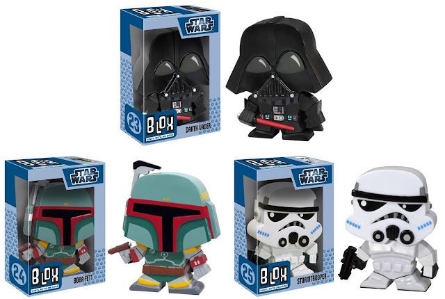 Star Wars Blox Vinyl Figure Bobble Heads by Funko - Darth Vader, Boba Fett & Stormtrooper