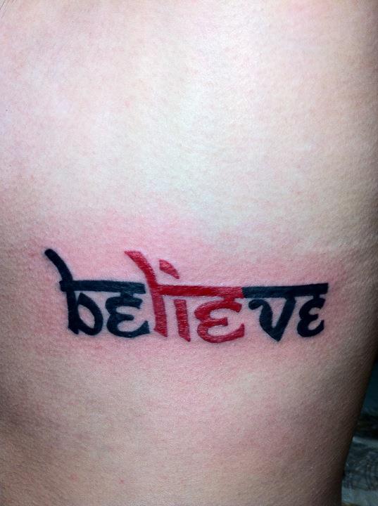 BeLIEve Tattoo Phrase Tattoo believe Tattoo Quote Tattoo