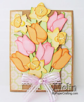 DCWV Butterfly Garden Stack Project Idea Card SVG Tulip Cut Files