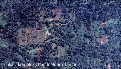 Peta lokasi kompleks candi muaro Jambi