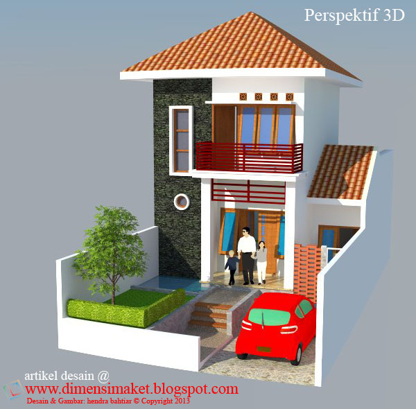  Desain  Rumah 004 Desain  Gambar Rumah Tinggal 2 lantai  di 