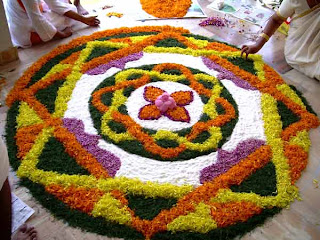 colorful deepawali flower rangoli