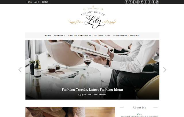 Lily Responsive Personal Blog Girly Update Fashions Outfits Life Style Blogger Template Theme