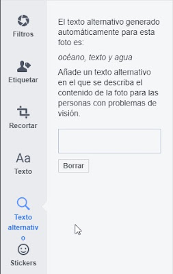 al eliminar el texto generado podrás ingresar el que tu decidas