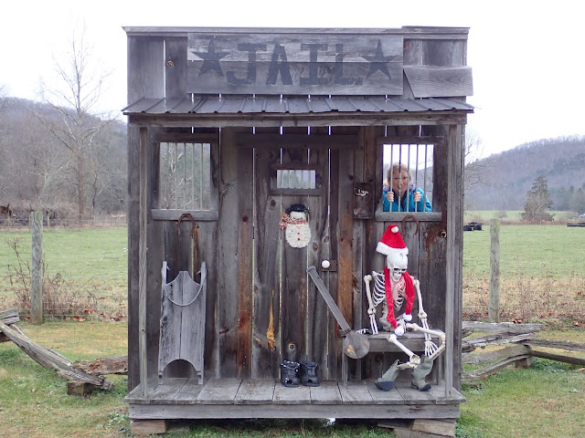 stage set of an old-fashioned jail house