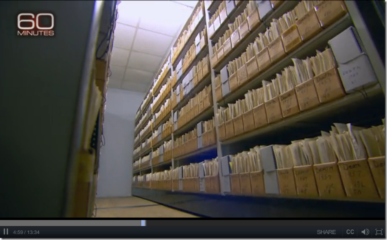 High-density shelving in the Alabama Vital Records Office