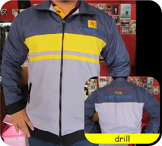 jaket kombinasi bahan drill