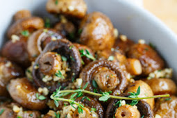 Roasted Mushrooms in a Browned Butter, Garlic and Thyme Sauce