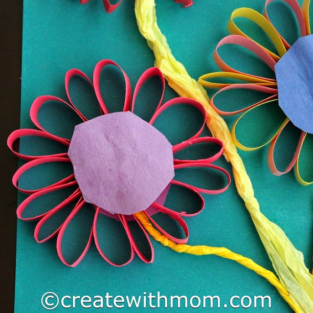 vase of flowers construction paper