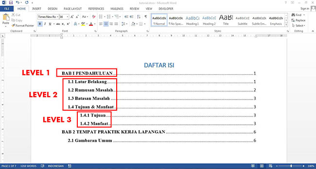 28+ Cara Membuat Daftar Isi Otomatis Background