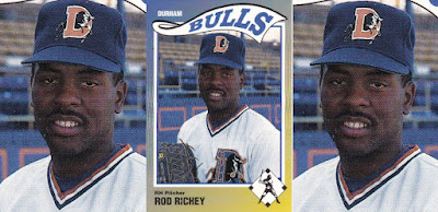 Rodney Richey 1990 Durham Bulls card, Richey seen up close