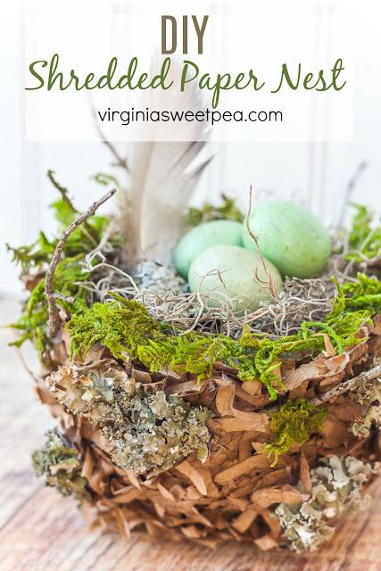 How to make a spring nest with shredded paper