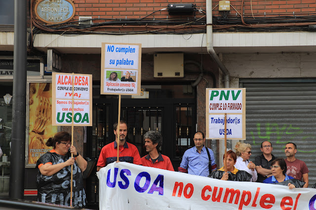 protesta de trabajadores de Usoa