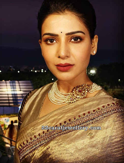 Samantha Pearls Kundan Choker 