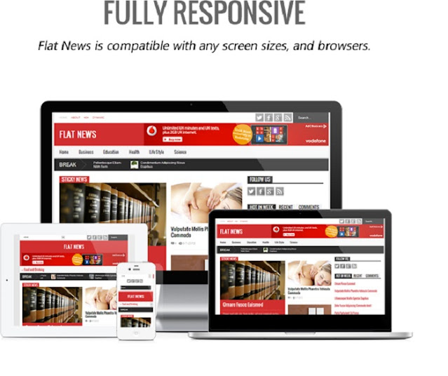 FlatNews - Responsive Magazine Blogger Template