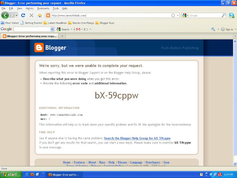 Blogger Error bX-59cppw