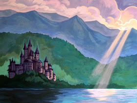 princess mural, disney princess mural, disney mural, castle mural, castle balcony mural