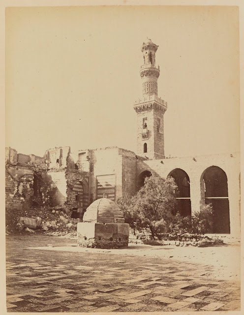 القاهرة - منارة مسجد السلطان برقوق (Auguste-Rosalie Bisson)