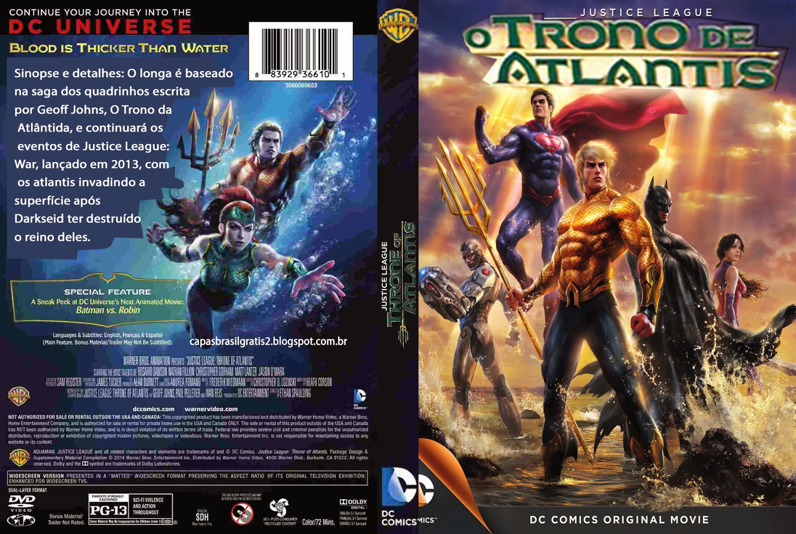 Liga da Justiça Trono de Atlântida - DVD Capa