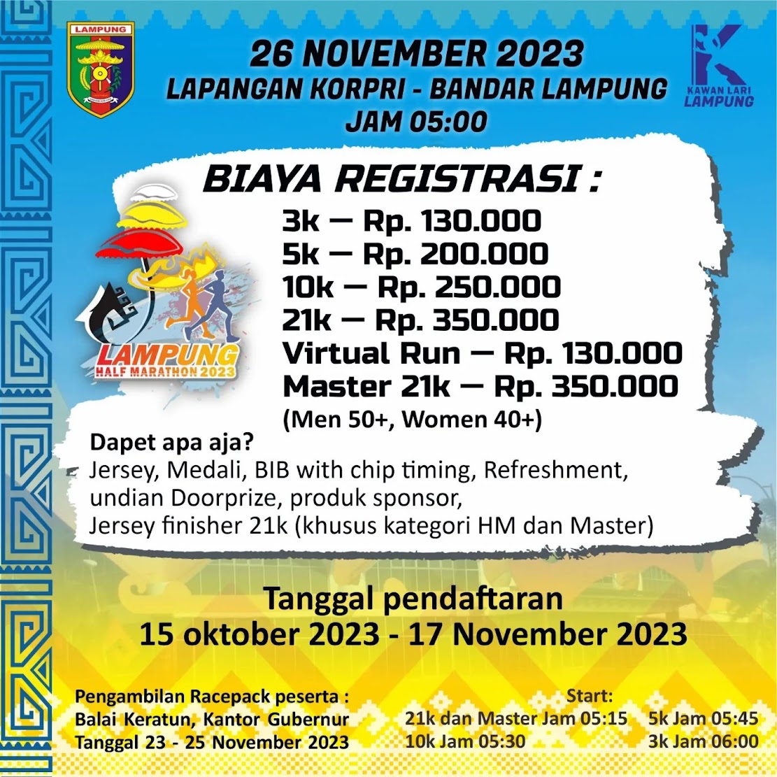 Fee 👟 Lampung Half Marathon â€¢ 2023
