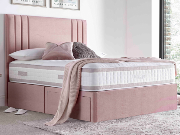 Pale pink divan bed